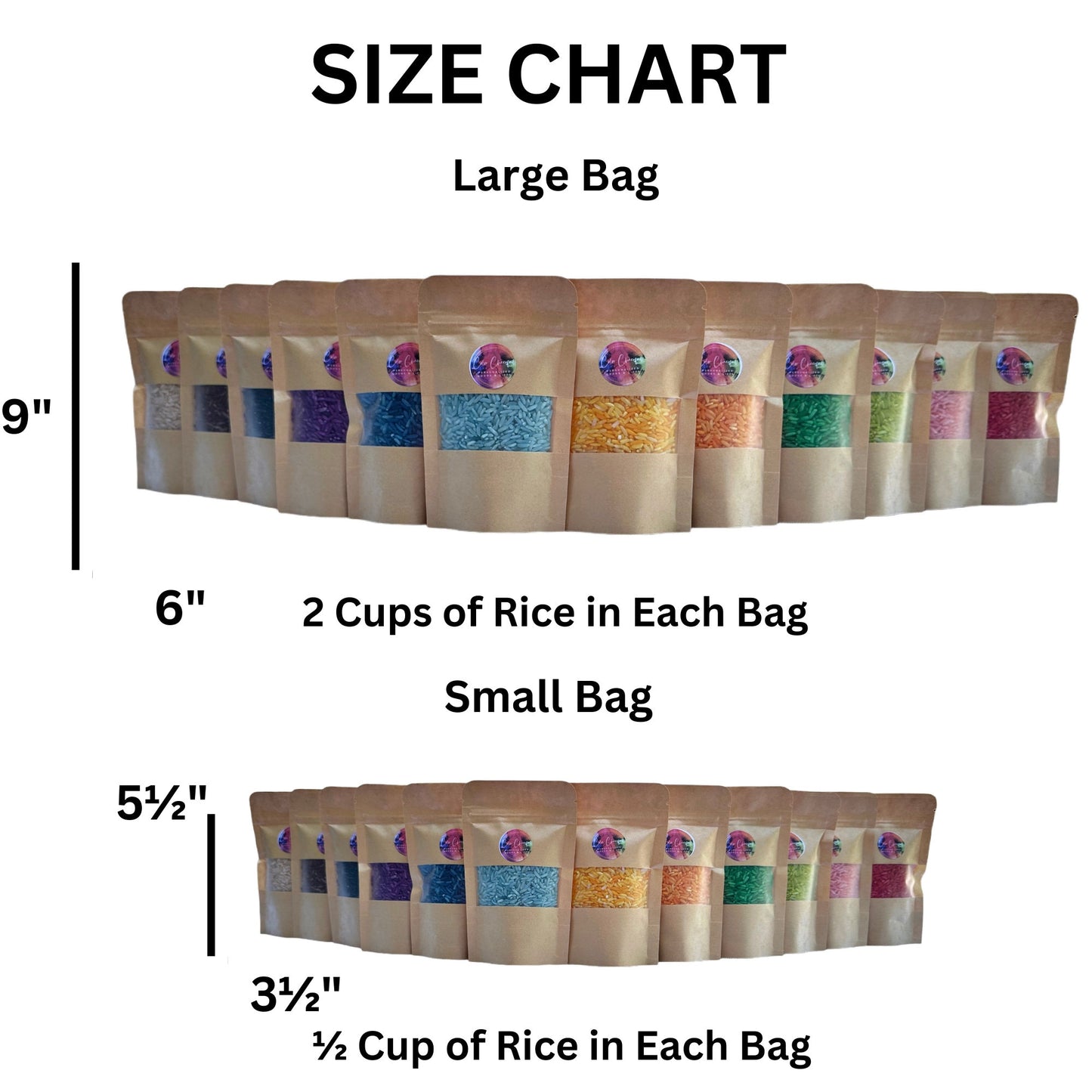 Sensory Bin Filler, Hand Dyed Colored Rice