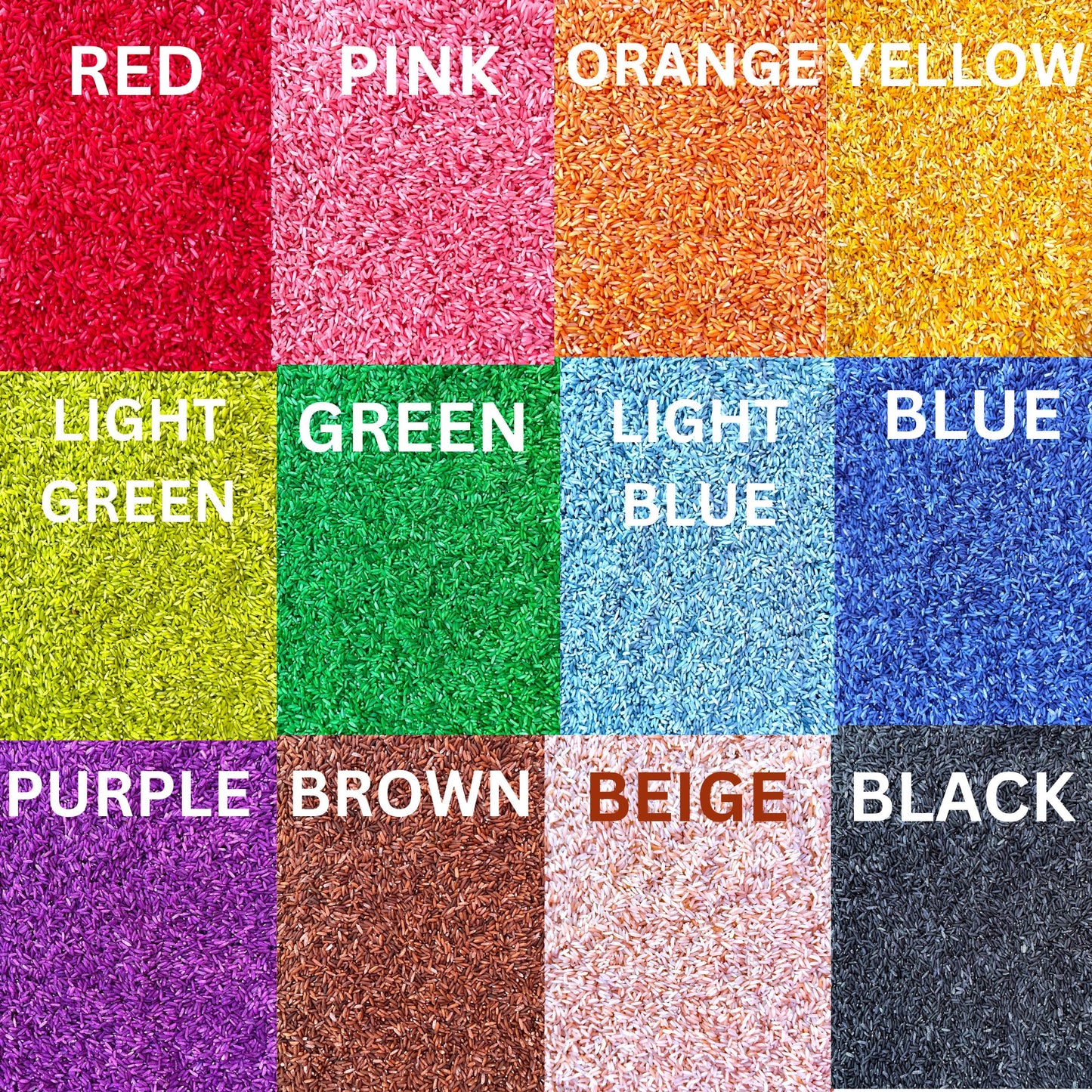 Sensory Bin Filler, Hand Dyed Colored Rice