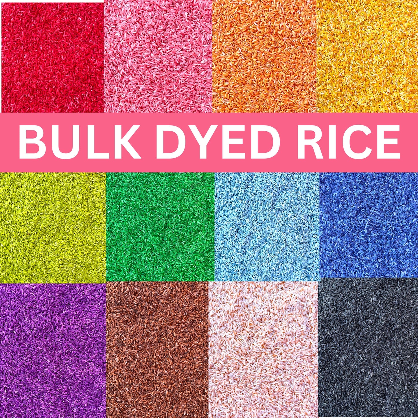 Sensory Bin Filler, Hand Dyed Colored Rice
